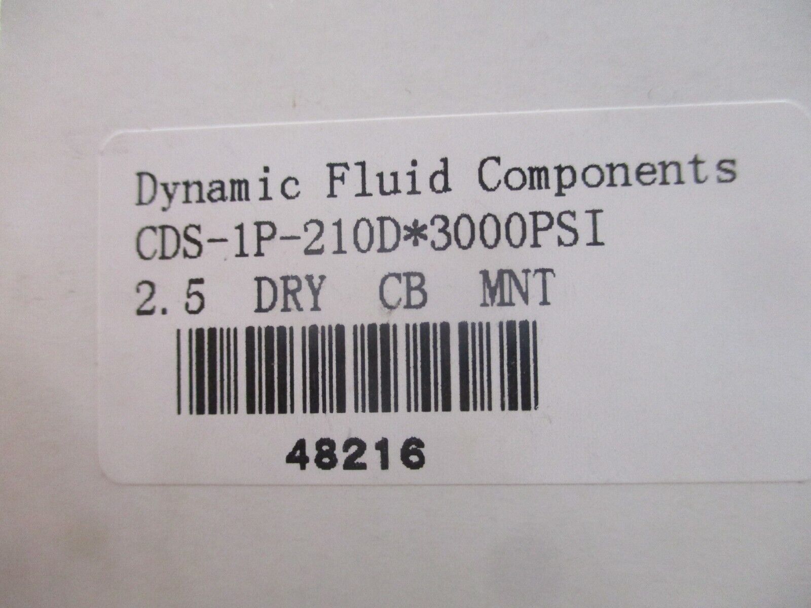 Dynamic Fluid Components Gauge CDS-1P-210D 3000 PSI New Surplus