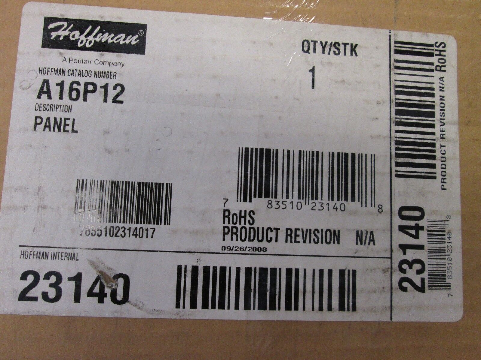 Hoffman Back plate A16P12 16" x 12" New Surplus