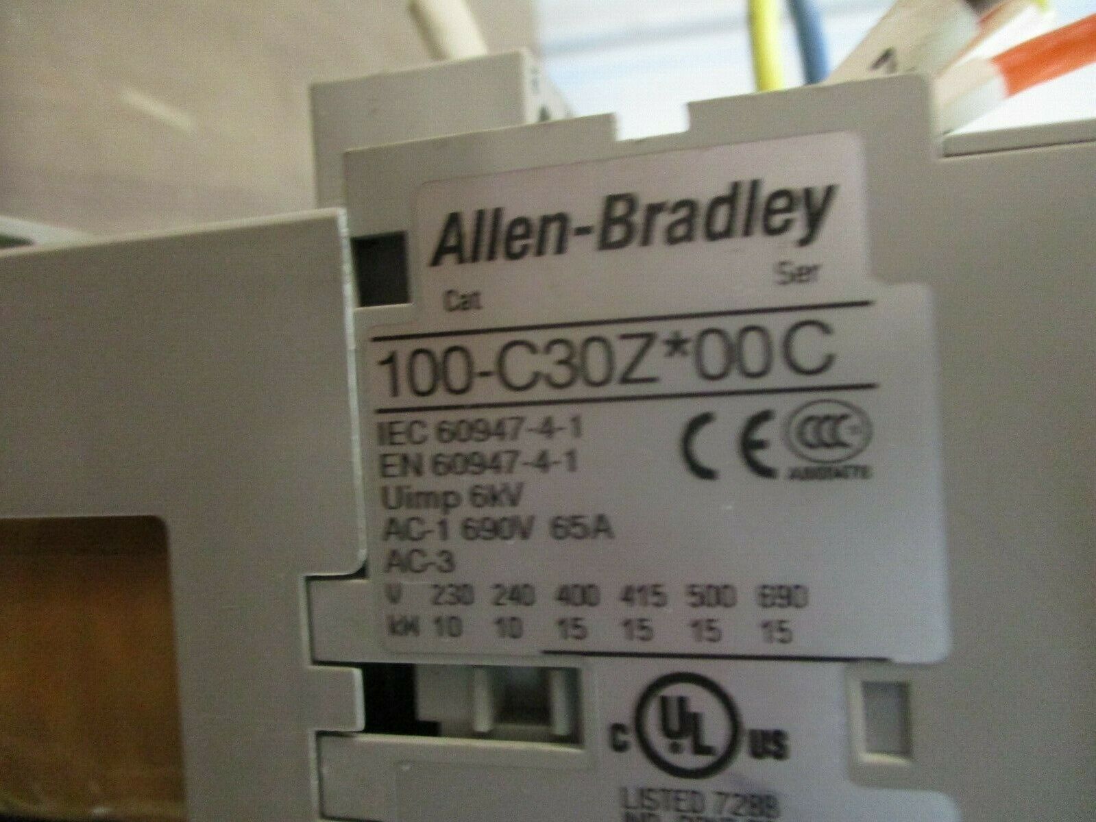 Allen-Bradley Contactor 100-C30Z*00 Ser. C 24VDC Coil 55A 600V w/ Aux Contact