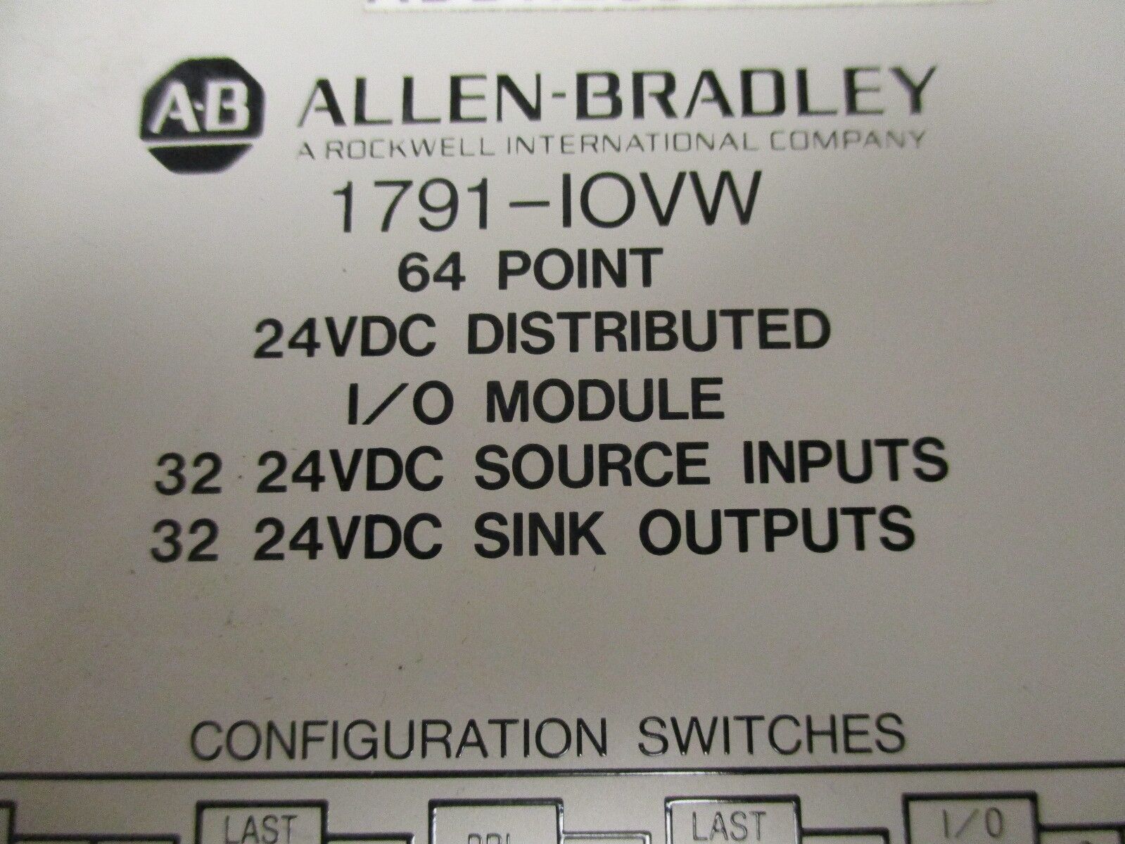 Allen-Bradley 64-Point I/O Module 1791-IOVW 24VDC Distributed Used