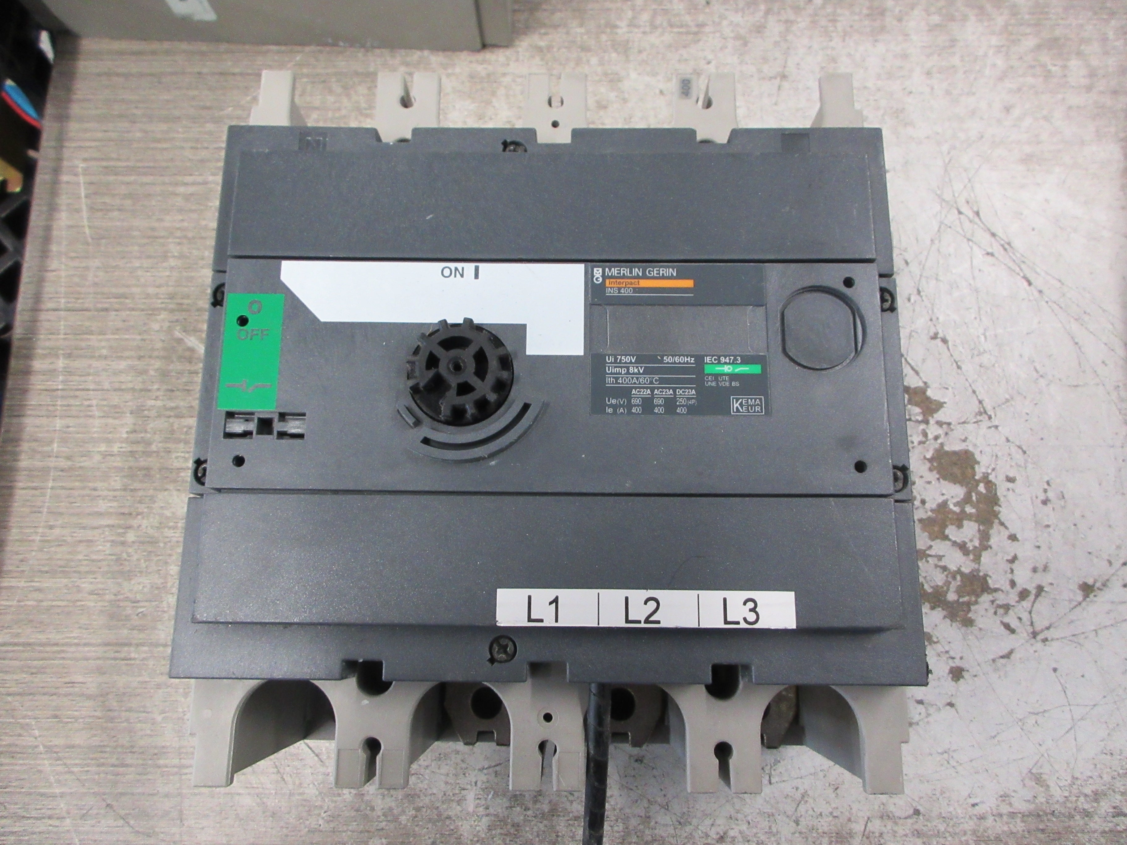 Merlin Gerin Interpact Disconnect Switch INS 400 400A 750V 50/60Hz *No Handle*