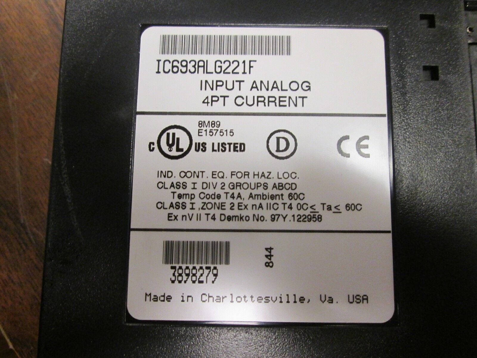 GE Fanuc Analog Input IC693ALG221F 4PT Current 4 to 20 mA 24VDC Used