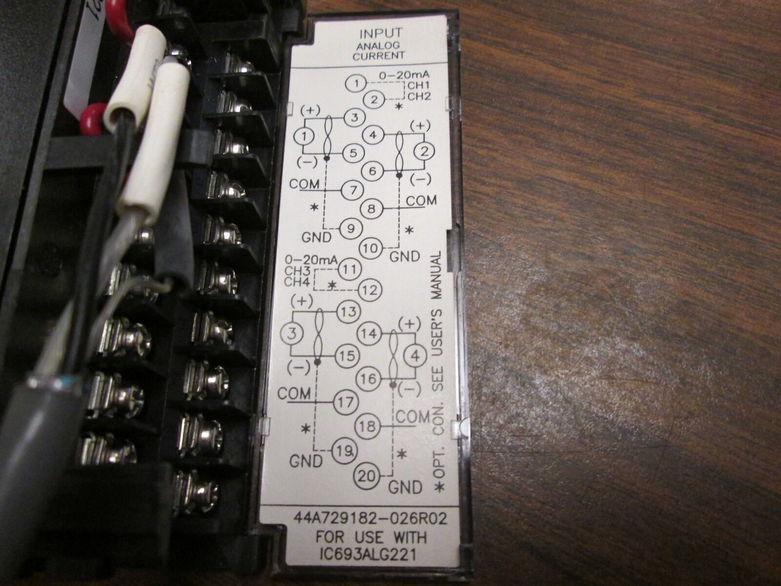 GE Fanuc Analog Input IC693ALG221F 4PT Current 4 to 20 mA 24VDC Used