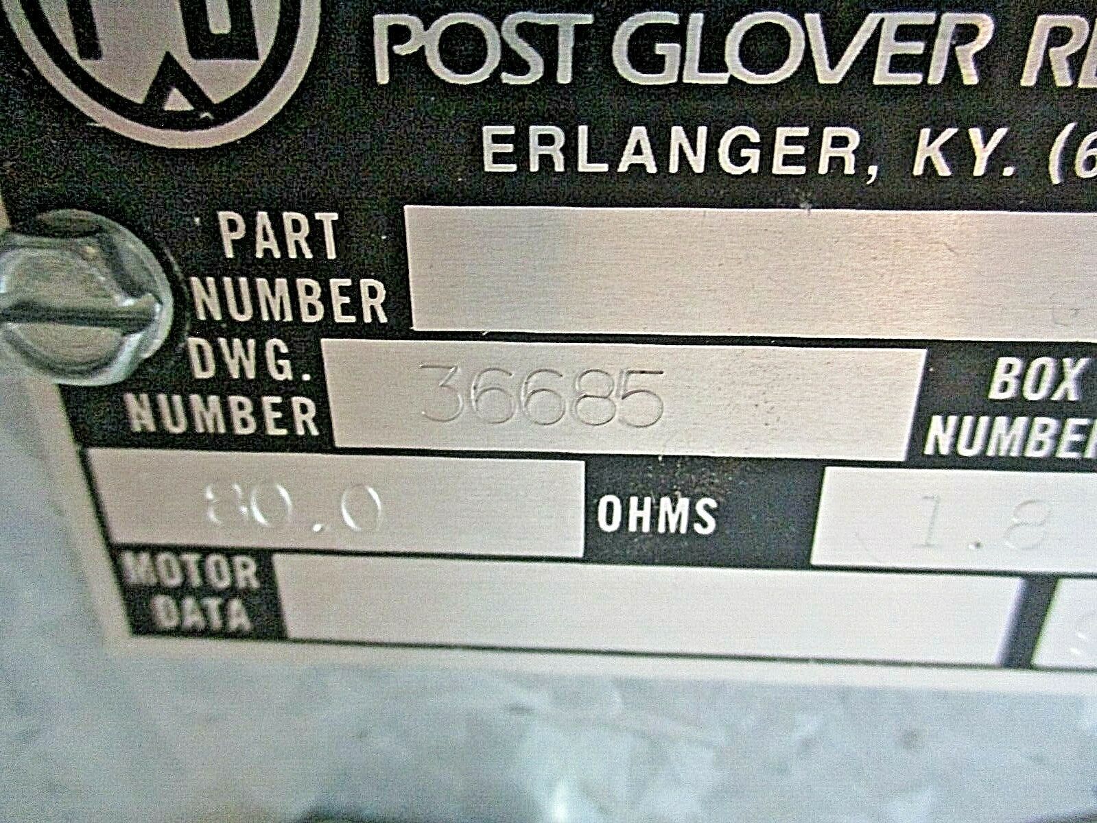 Post Glover Wirewound Power Resistor 36685 80 Ohms 1.8A Used