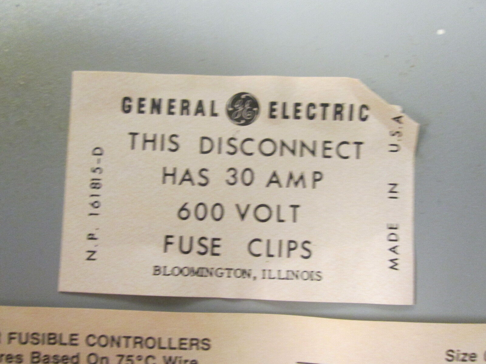 GE Fusible Combination CR308B104DYA10 115-120V Coil Size 0 18A 600V Used