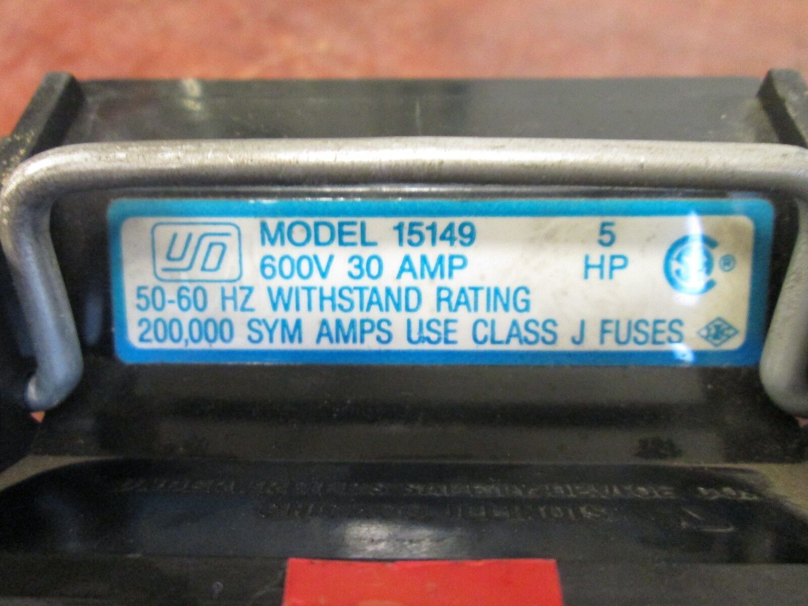 USD Fuse Pullout 15149 30A 600V 2P Used