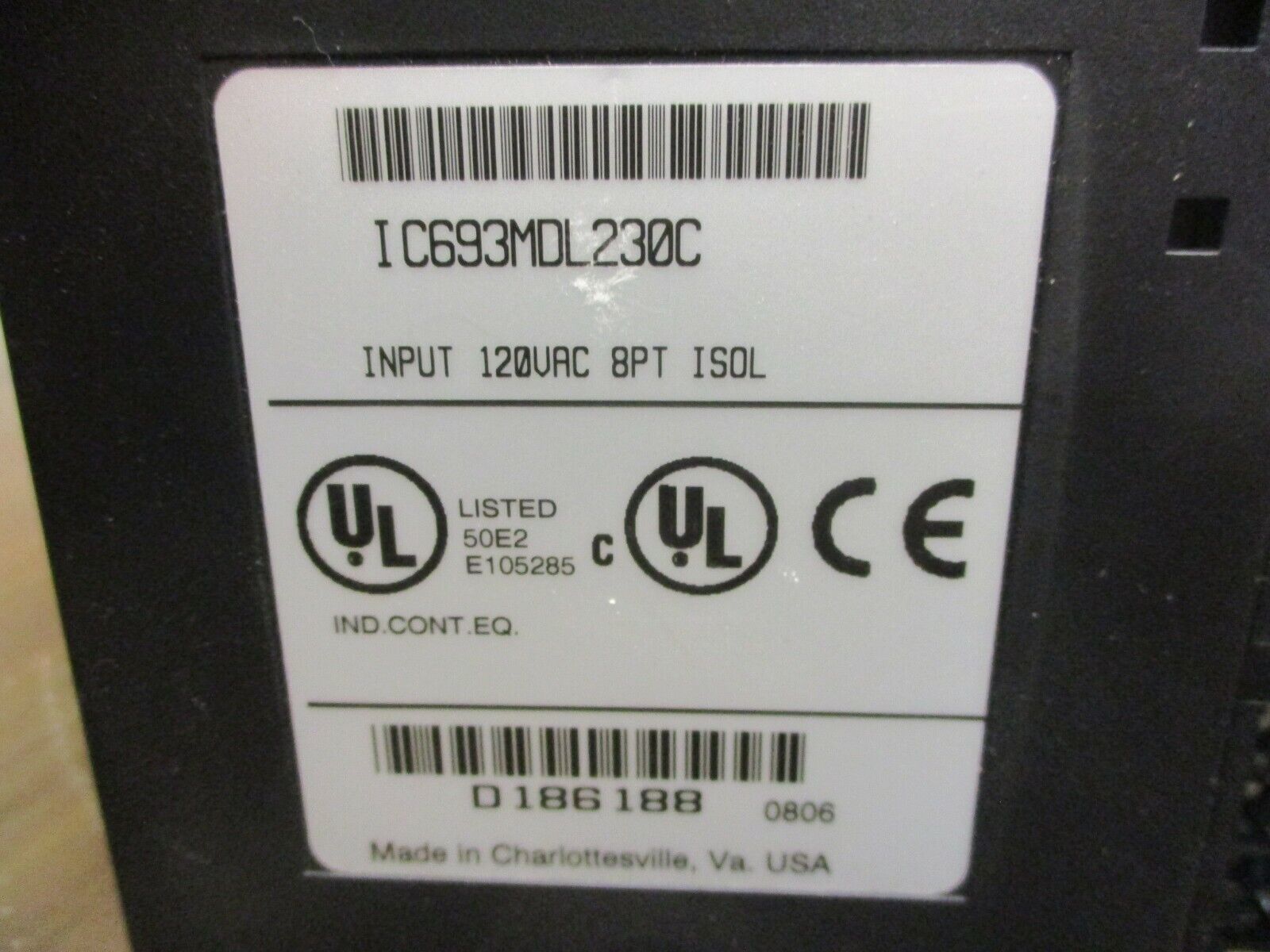 GE Fanuc Isolated Input Module IC693MDL230C 120VAC 8PT Used