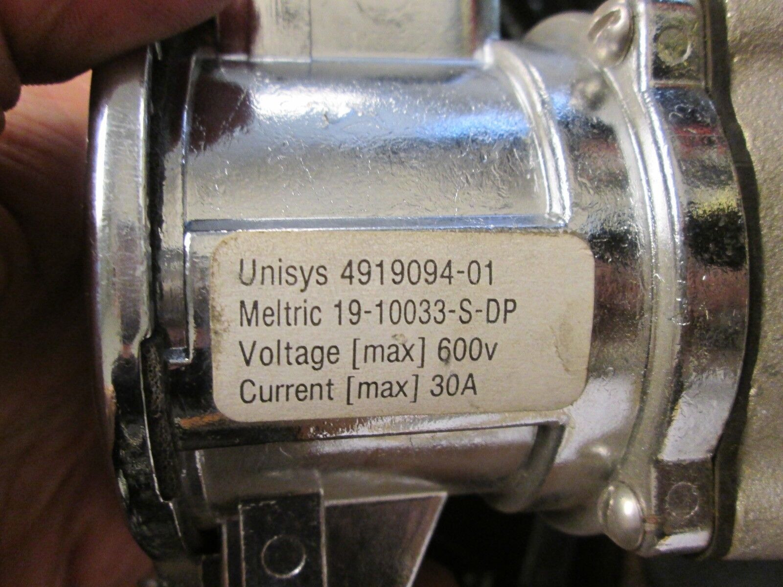 Meltric Receptacle w/ Base 19-10033S-DP 30A 600V Used