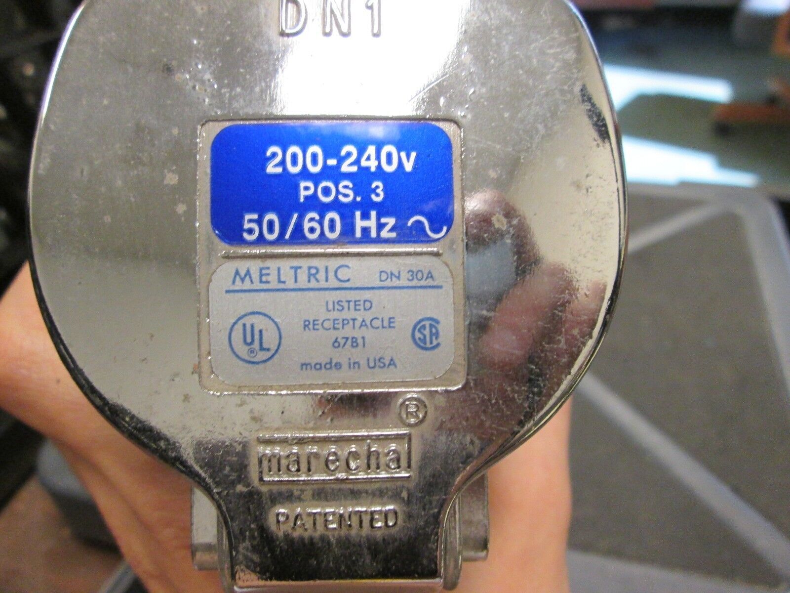 Meltric Receptacle w/ Base 19-10033S-DP 30A 600V Used