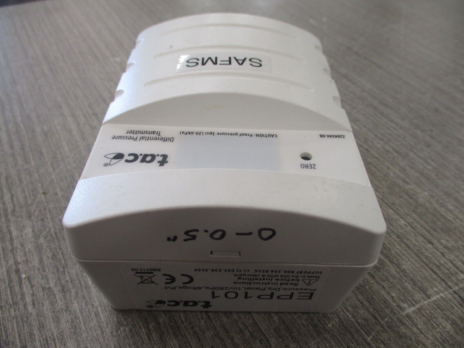 T.A.C Differential Pressure Transmitter EPP101 Used