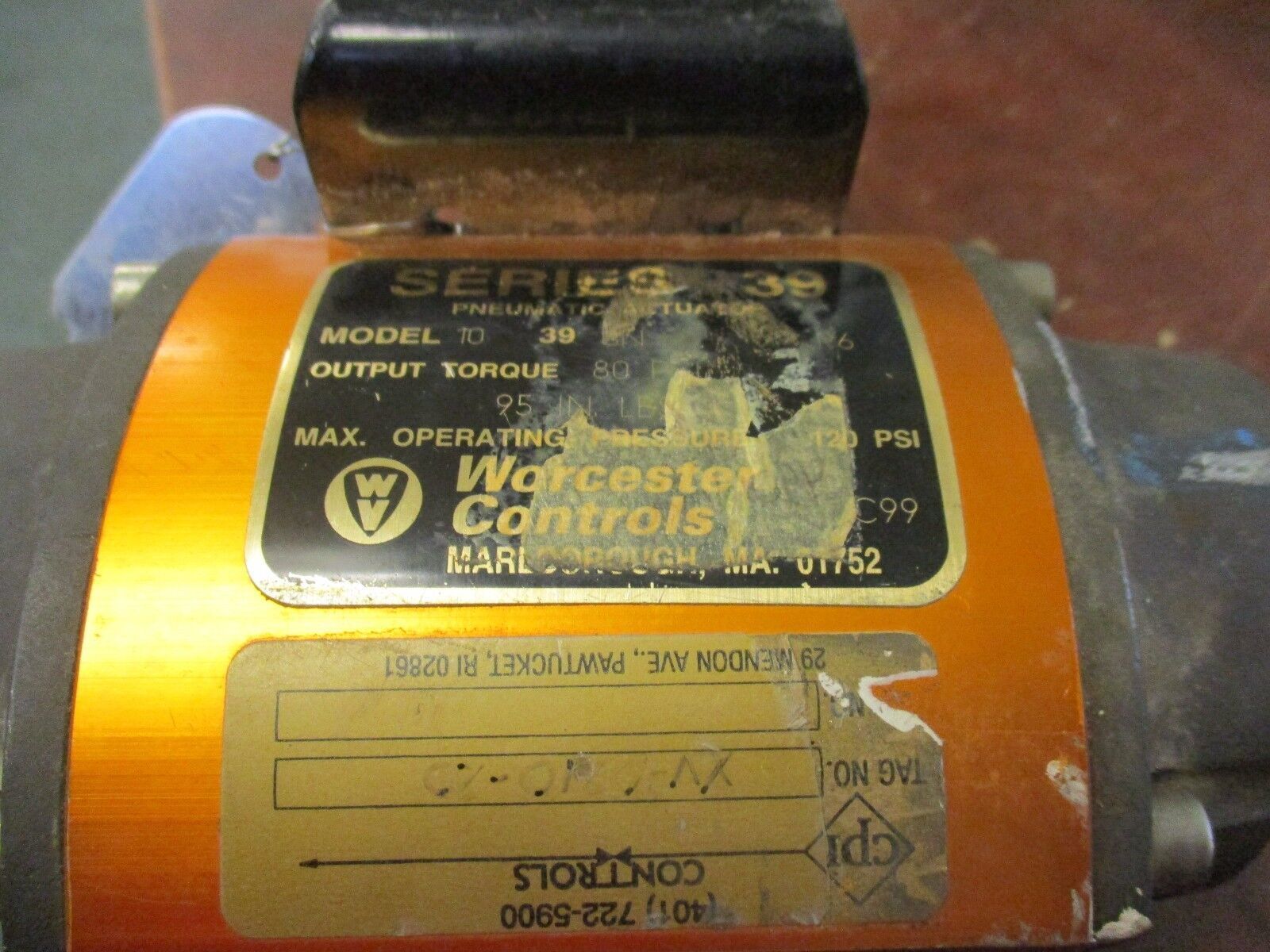Worcester Controls Series 39 Pneumatic Actuator 1039SN Used
