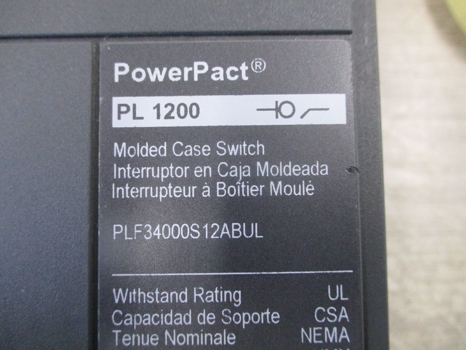 Square D Power Pact Circuit Breaker PL 1200 1200A 480V *No Trip* Used