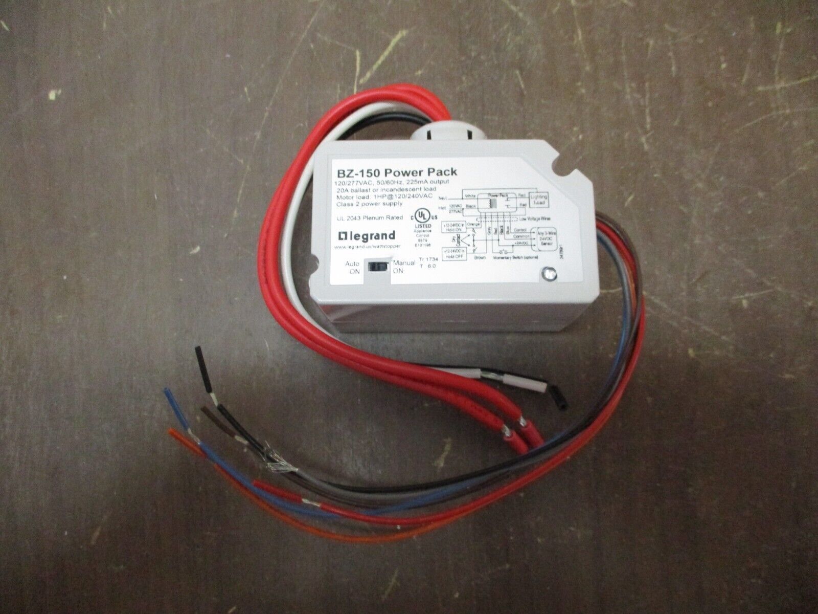 Legrand Wattstopper Power Pack BZ-150 120/277V, 50/60Hz 24VDC 225mA Man/Aut-on