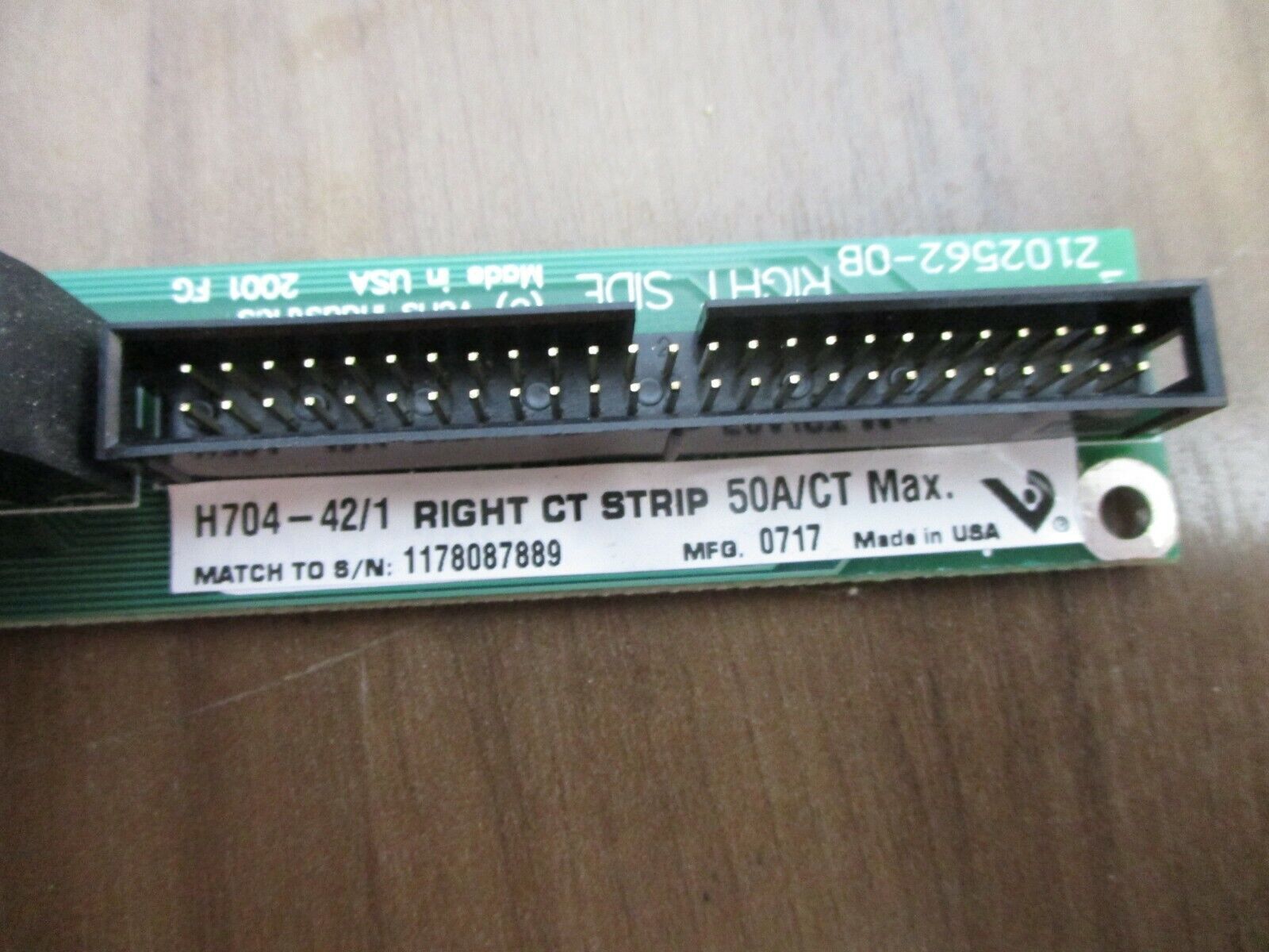 Veris Branch Circuit Current Monitoring Right CT Strip H704-42/1 50A/CT Used