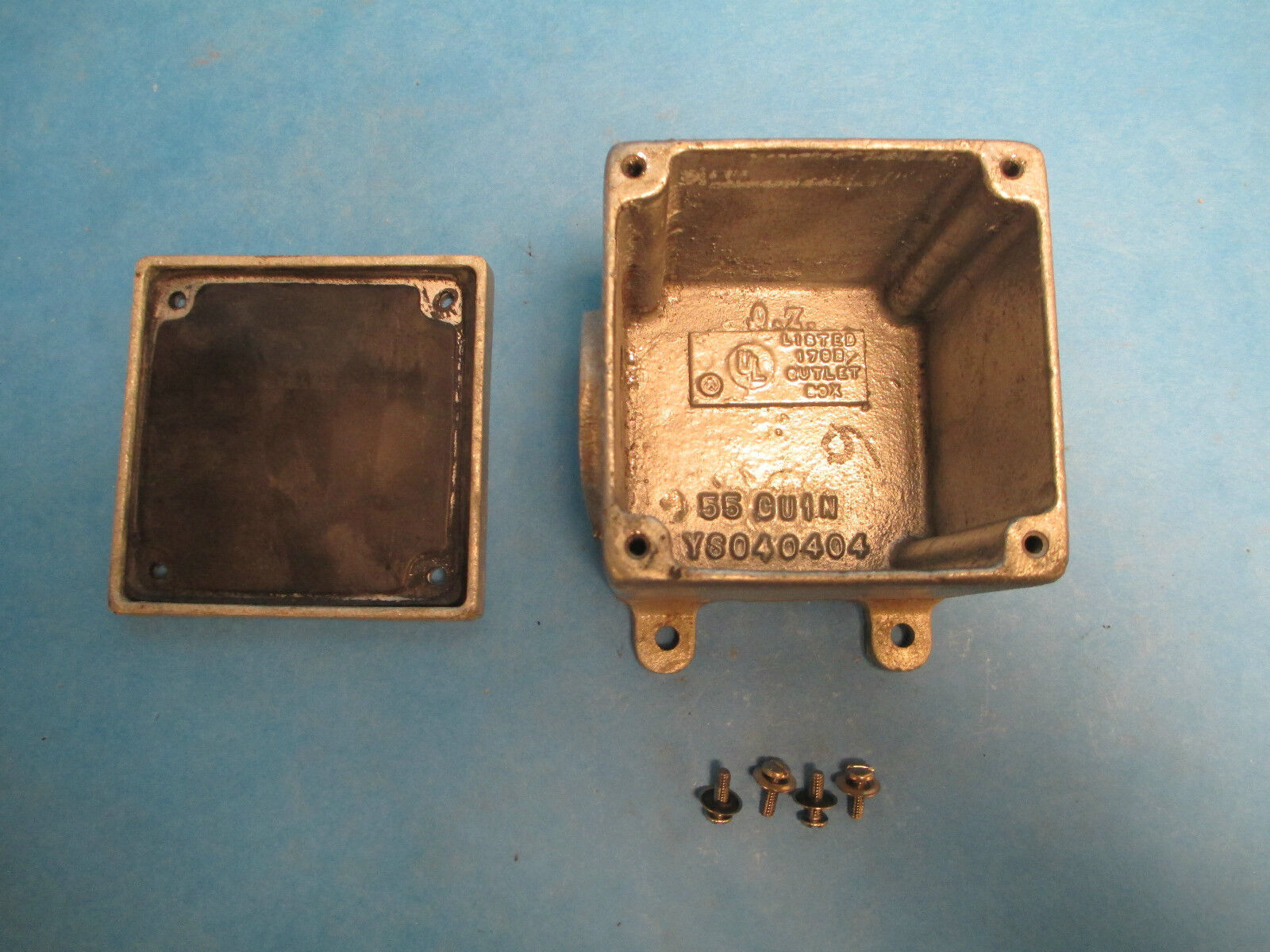 O-Z Gedney Cast Iron Nema 4 Junction Box YS040404, New Surplus!