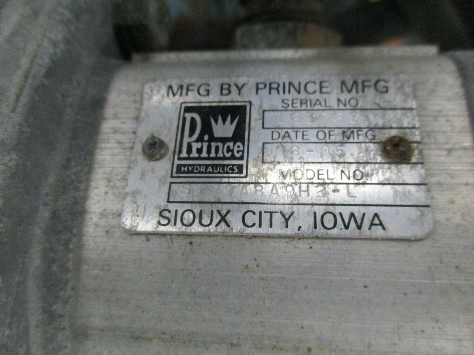 Prince Hydraulics Hydraulic Pump SP20ABA9H2-L 2HP 230/460V 8/4A Used