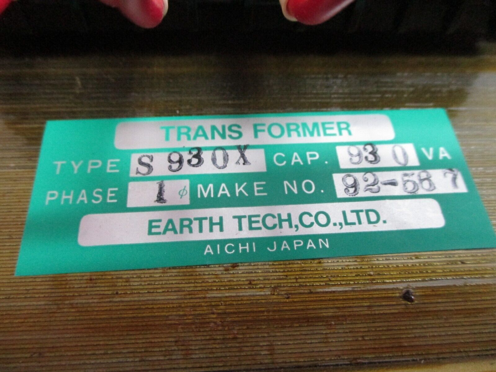 Earth Tech, Co. LTD Transformer S930X 930VA 1Ph Used
