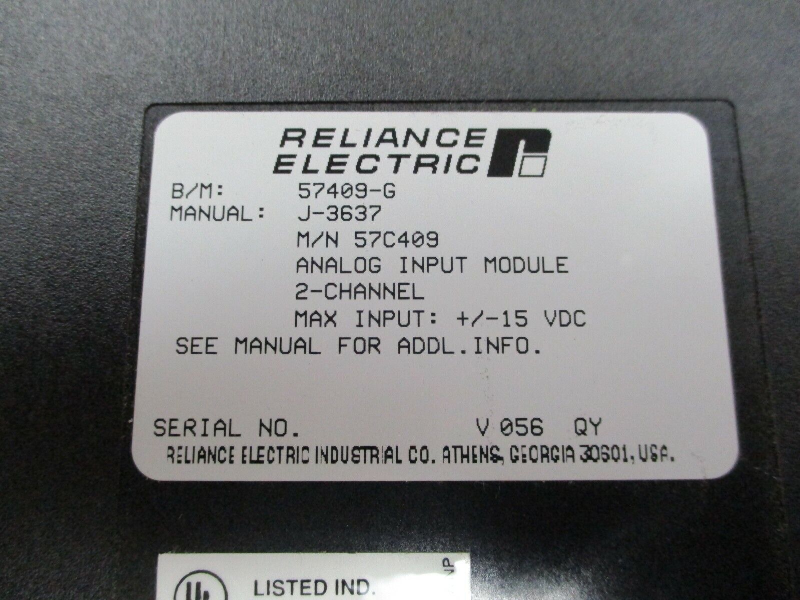 Reliance Electric Isolated Control A/D Module 57C409 B/M: 57409-G Used