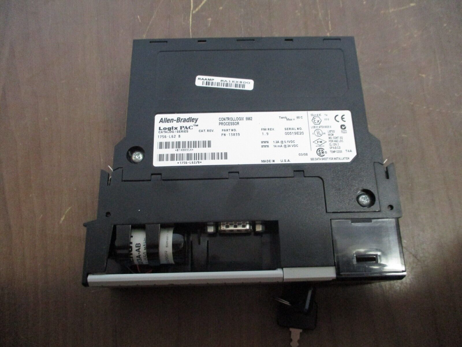 Allen-Bradley Logix PAC ControlLogix 4MB Memory Controller 1756-L62 Ser B Used