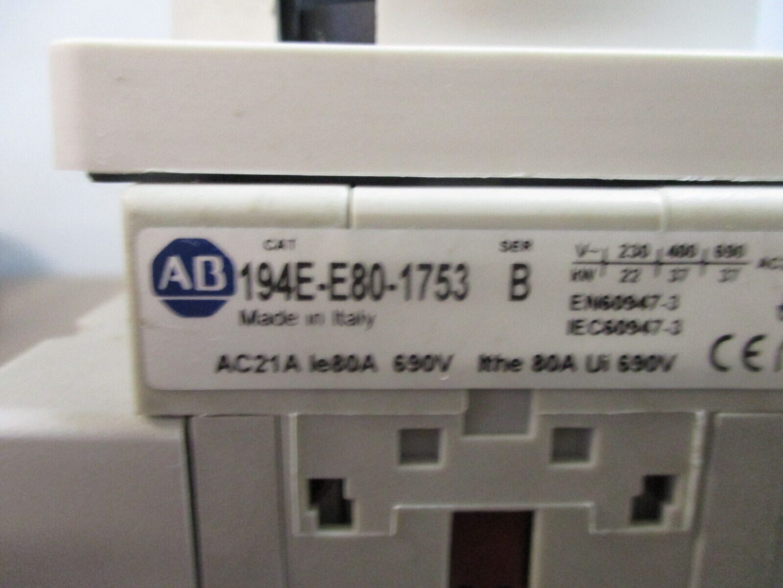 Allen-Bradley Disconnect Switch 194E-E80-1753 Ser. B 80A 600V Used