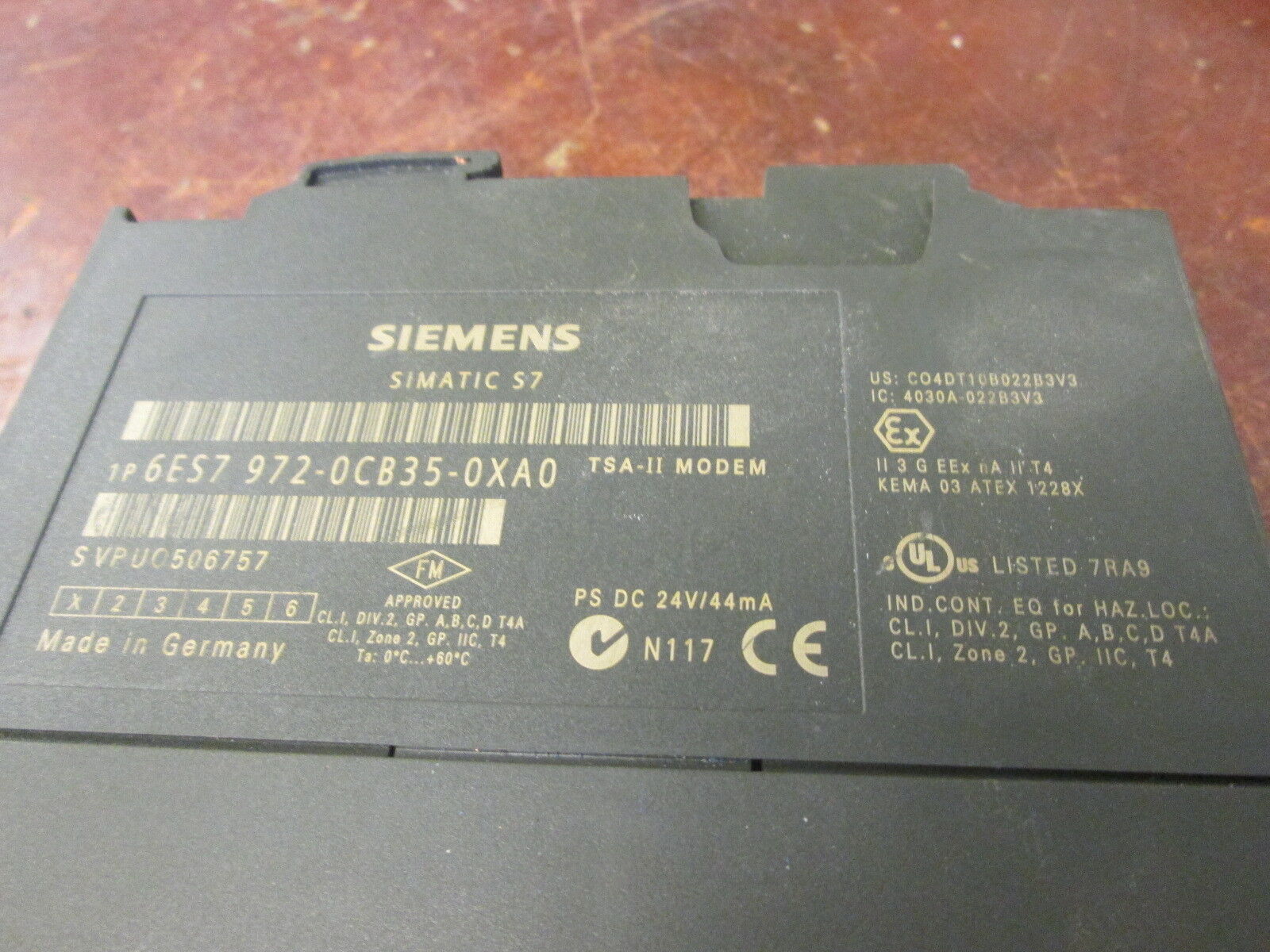 Siemens Simatic S7 Teleservice Module 6ES7 972-0CB35-0XA0 24VDC 44mA Used