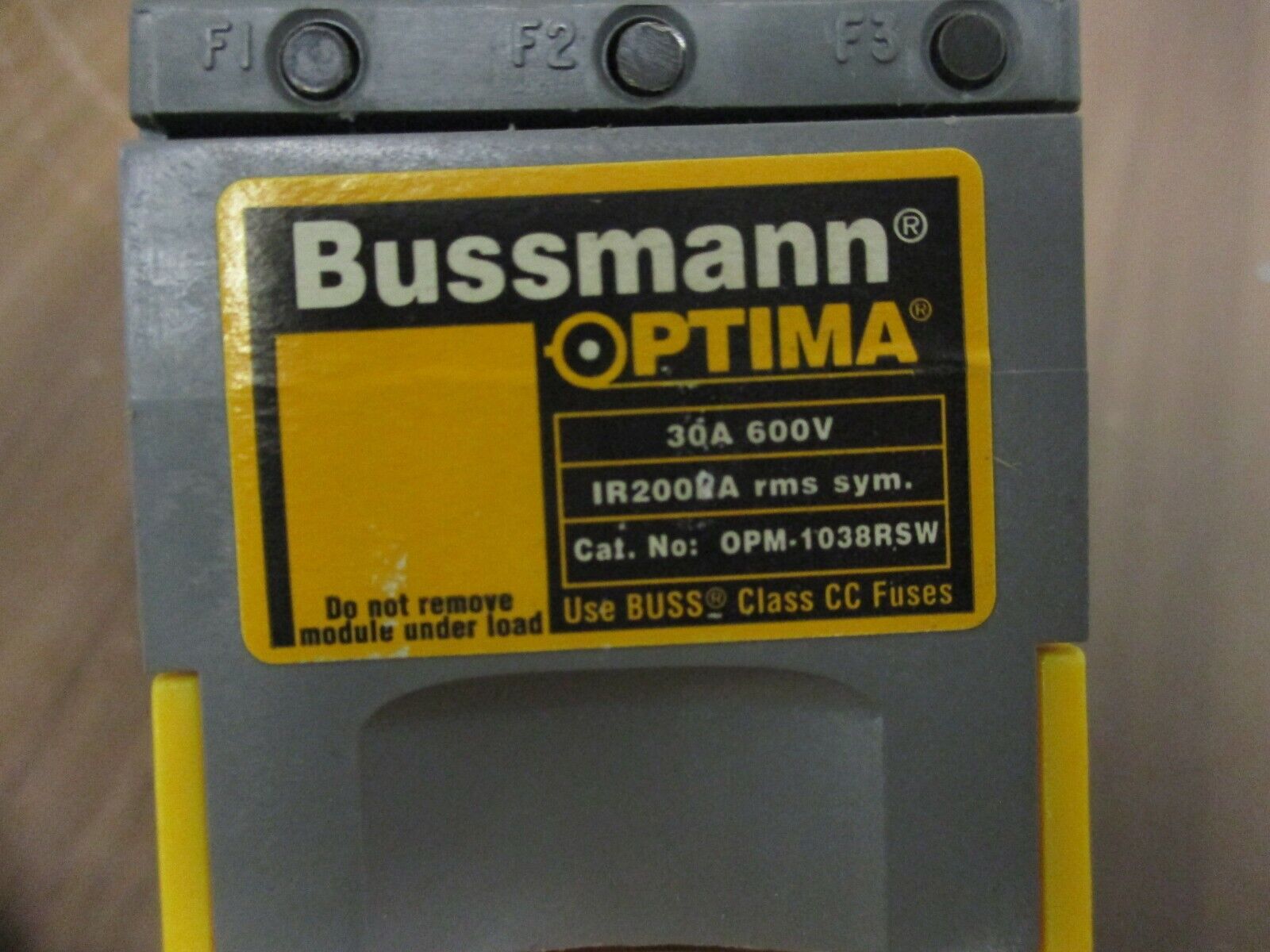 Bussman Optima Motor Protector OPM-1038RSW 30A 600V Used