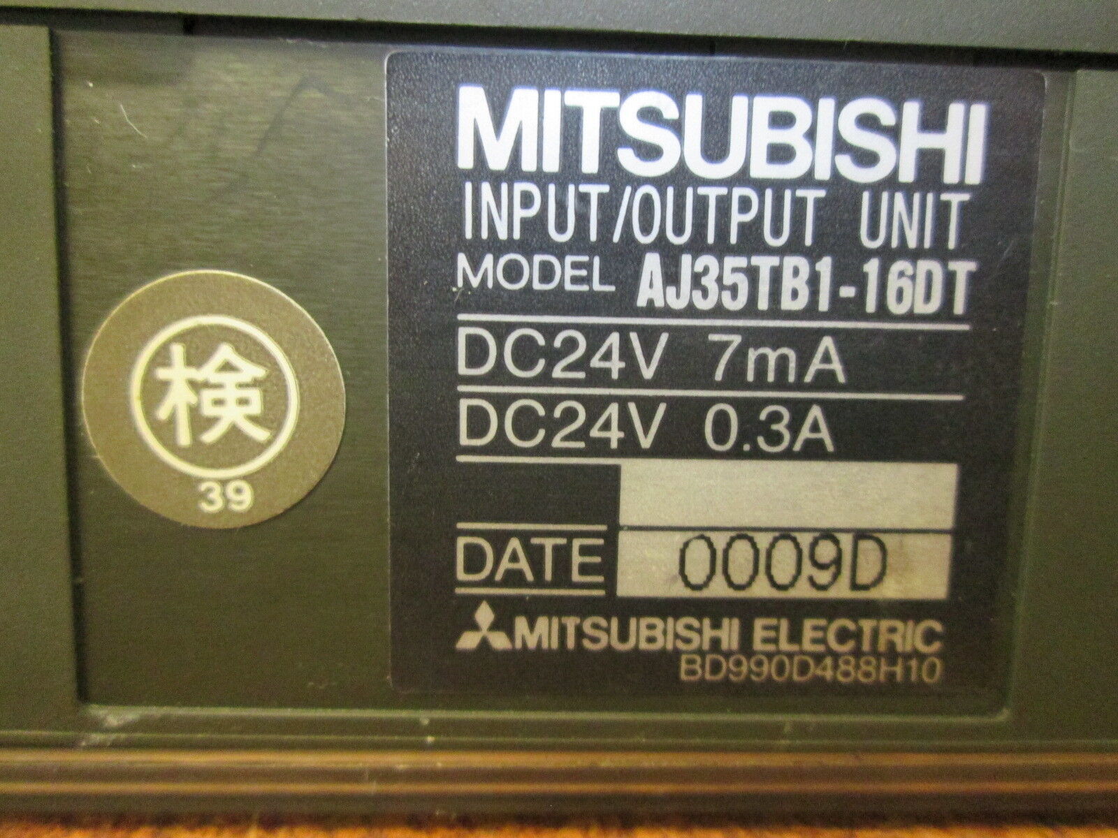 Mitsubishi I/O Unit AJ35TB1-16DT 24VDC 7mA/0.3A Used