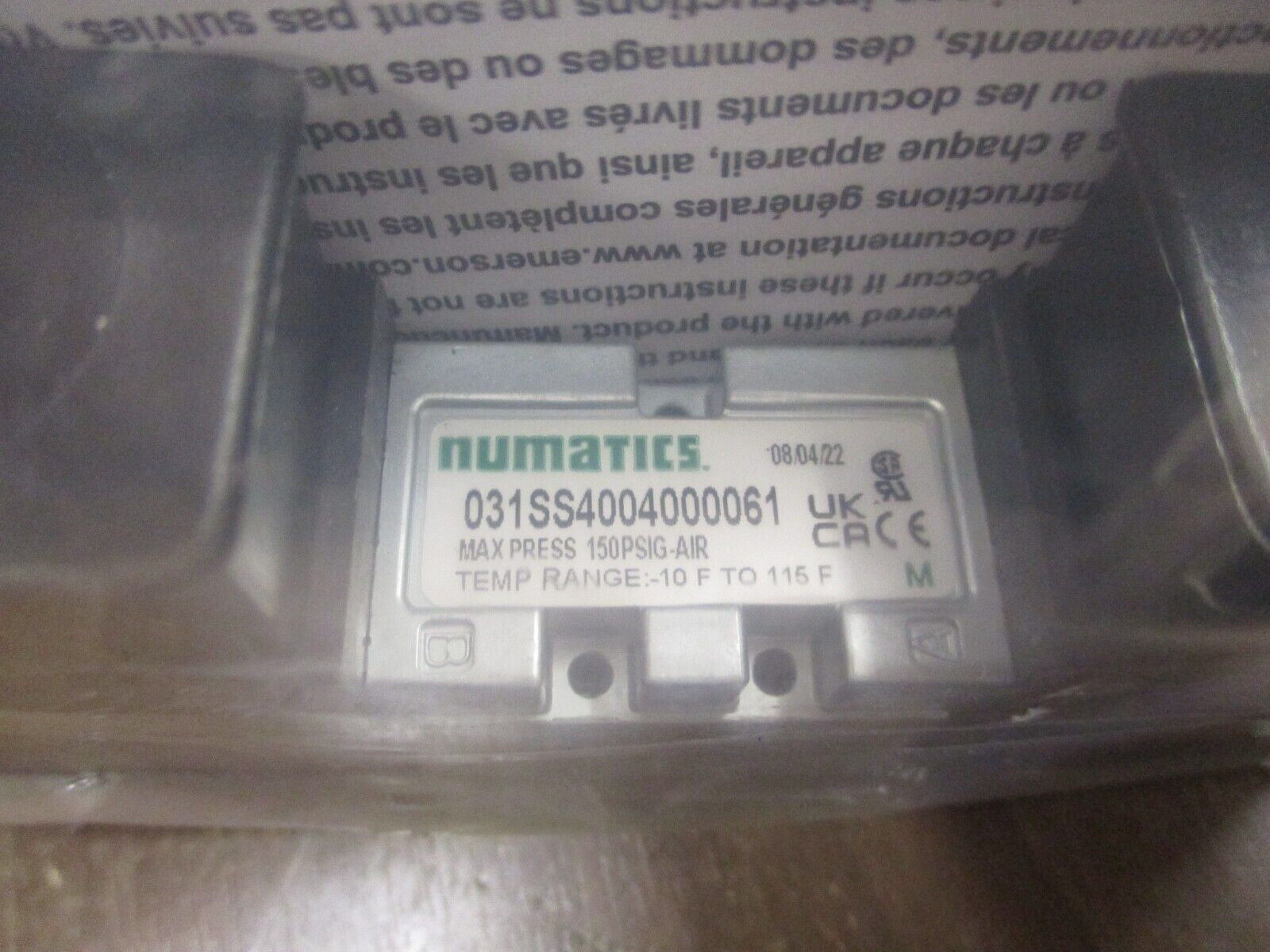 Numatics Solenoid Valve 031SS4004000061 150 PSIG Air Temp -10° - 115° F *No Box*