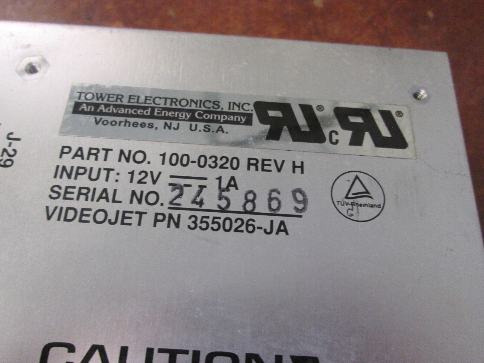 Tower Electronics Power Supply 100-0320 12V 1A Used