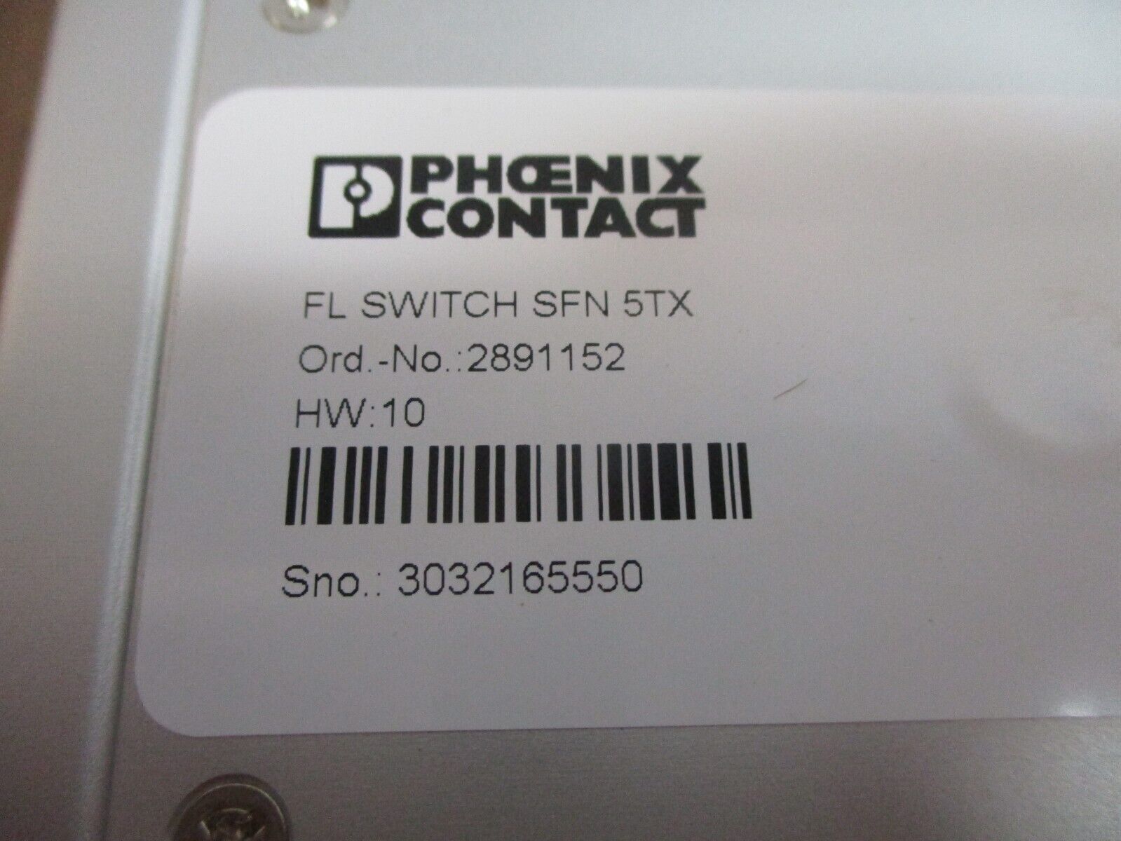Phoenix Contact FL Switch 2891152 HW: 10 SFN 5TX Used