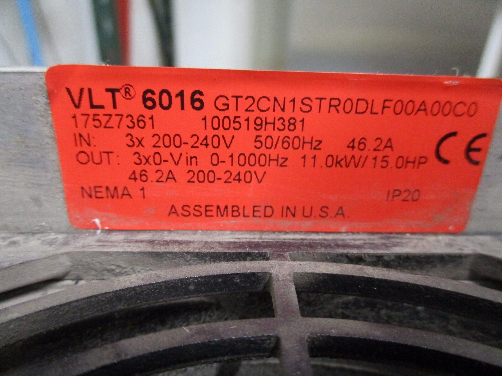 Danfoss VLT 6016 AC Drive w/ Disconnect 175Z7361 15HP Used