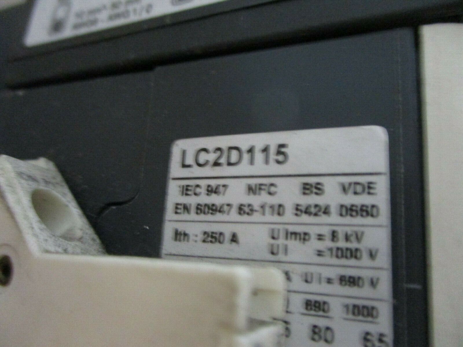 Telemecanique Reversing Starter LC2D115/LR9D5569 50-127V Coil Trip: 90-150A 600V
