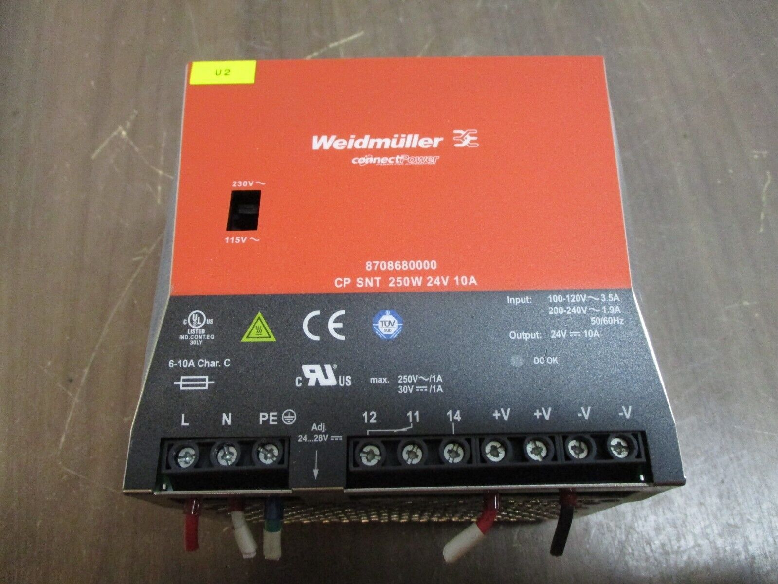 Weidmuller ConnectPower Power Supply 8708680000 250W Output: 24V 10A Used