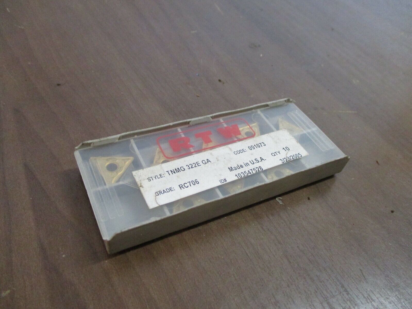 RTW Carbide Turning Insert TNMG 322E GA Grade: RC706 *Lot of 8* New Surplus