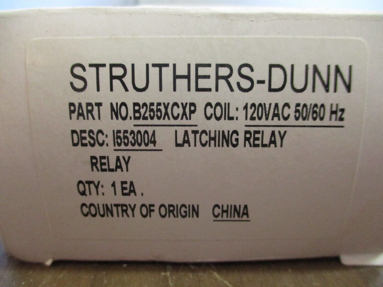 Struthers-Dunn Latching Relay B255XCXP 120V Coil New Surplus