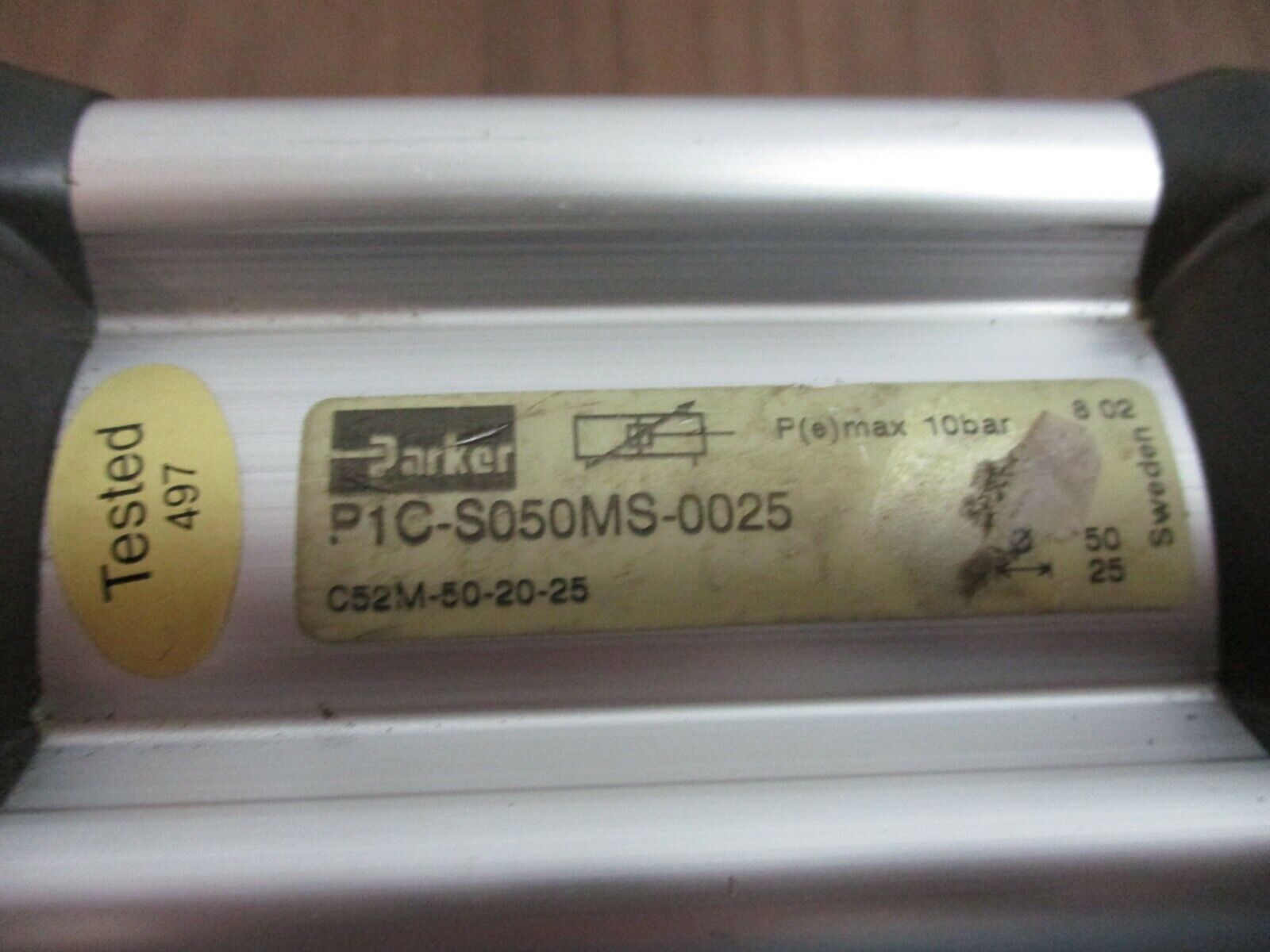 Parker Pneumatic Cylinder P1C-S050MS-0025 10bar Used