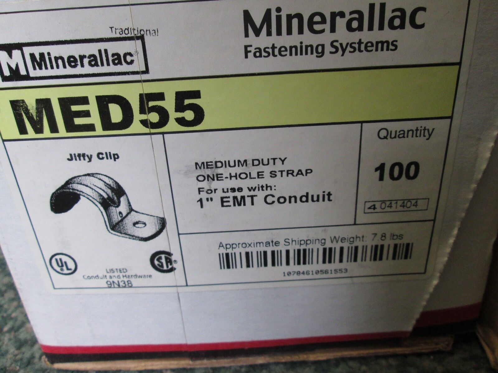 Minerallac Jiffy Clip MED55 *Box of 100* Size 1" New Surplus