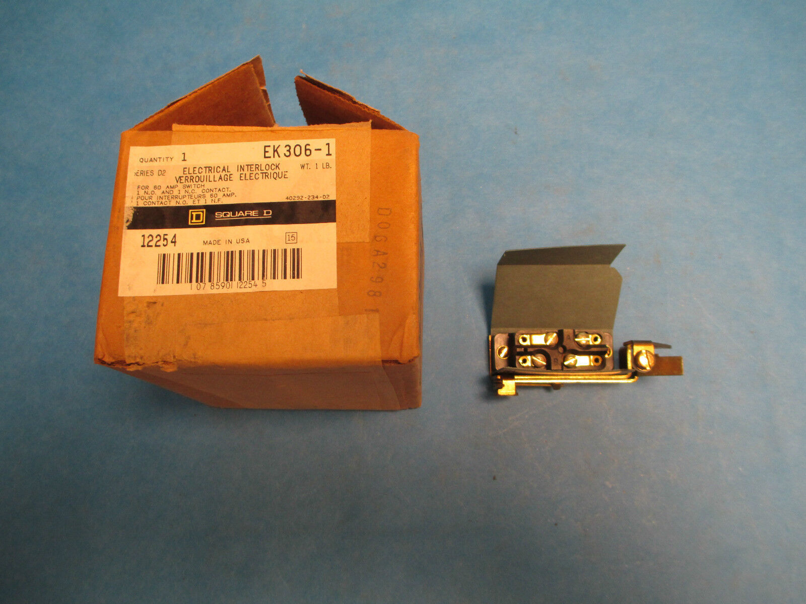 Square D Electrical lnterlock EK306-1, 60A (1)N.O. (1)N.C. New Surplus
