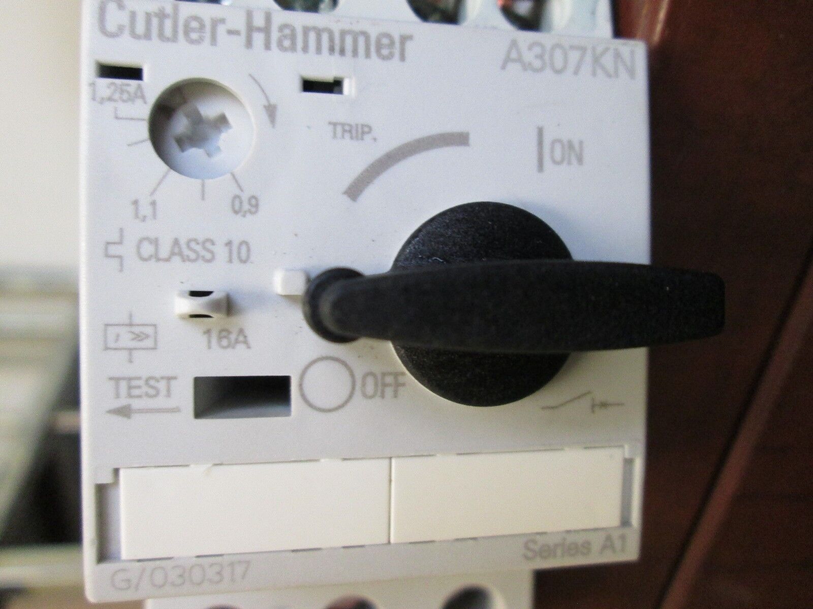 Cutler-Hammer Motor Protector A307KN Range: .9-1.25A Used