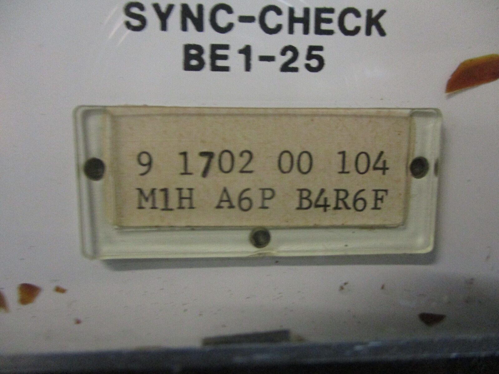 Basler Electric Sync-Check Relay BE1-25 Style #: M1H A6P B4R6F Used