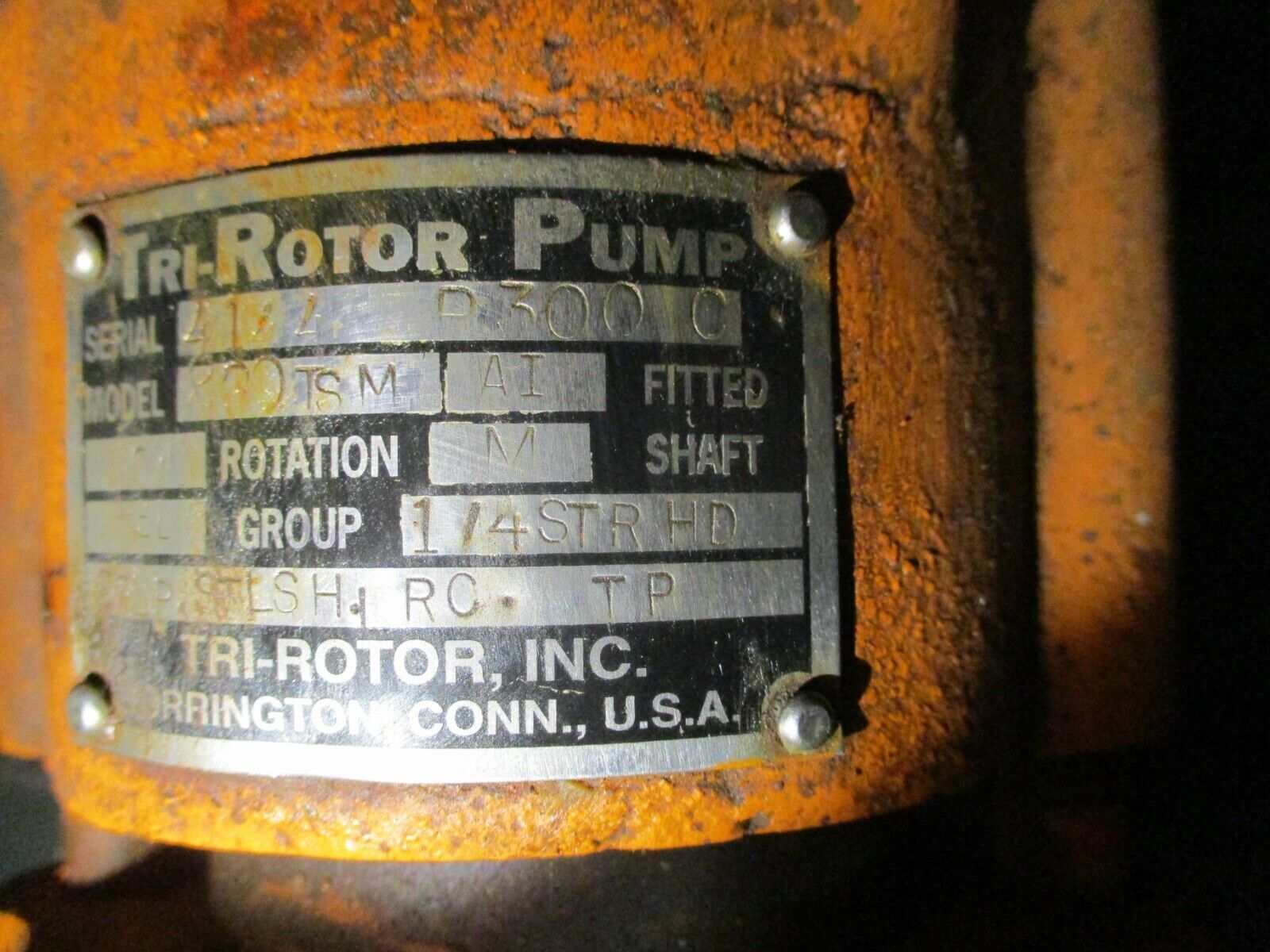 Tri-Rotor Solid Head Pump 220TSM 125-520RPM 58-240GPM 125PSI Used