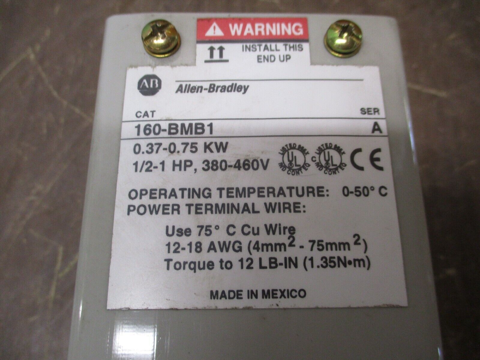 Allen-Bradley Dynamic Brake Module 160-BMB1 Ser. A 1/2-1 HP 380-460V Used