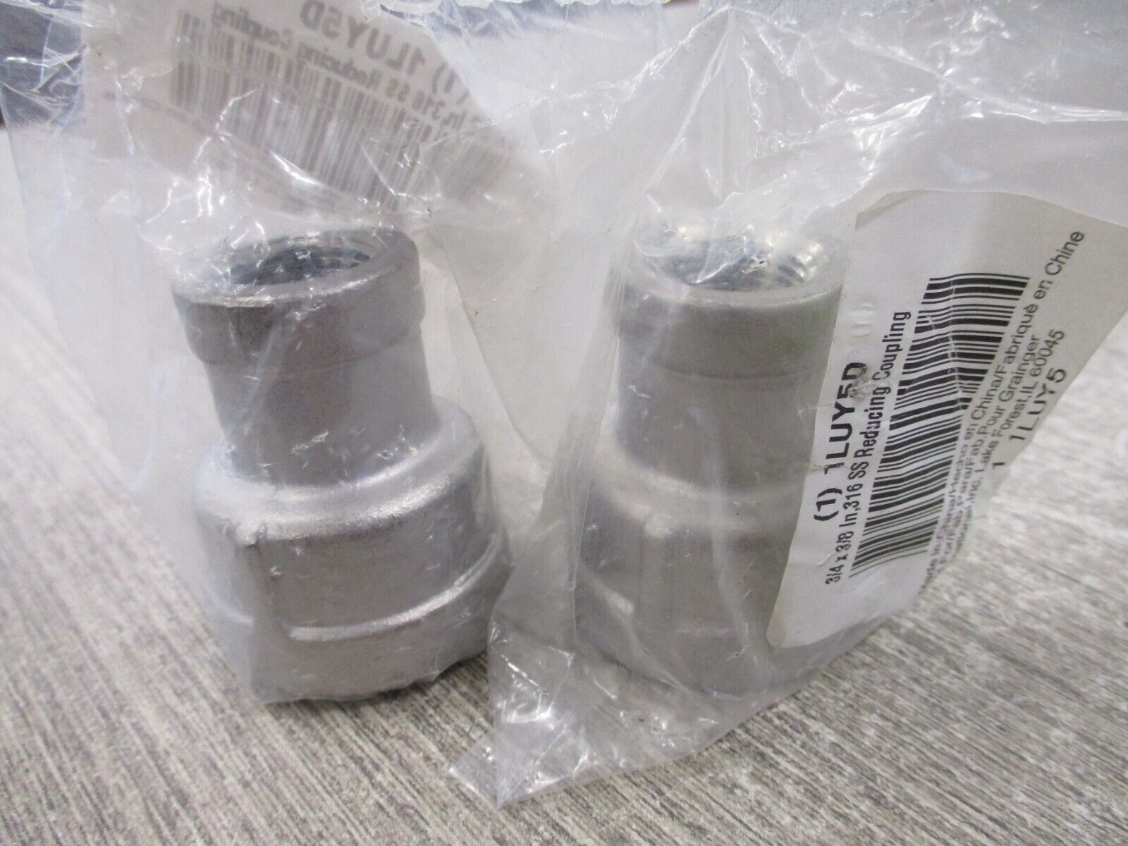 Grainger Stainless Steel Reducing Coupling 1LUY5D 316 SS *Lot of 2* New Surplus