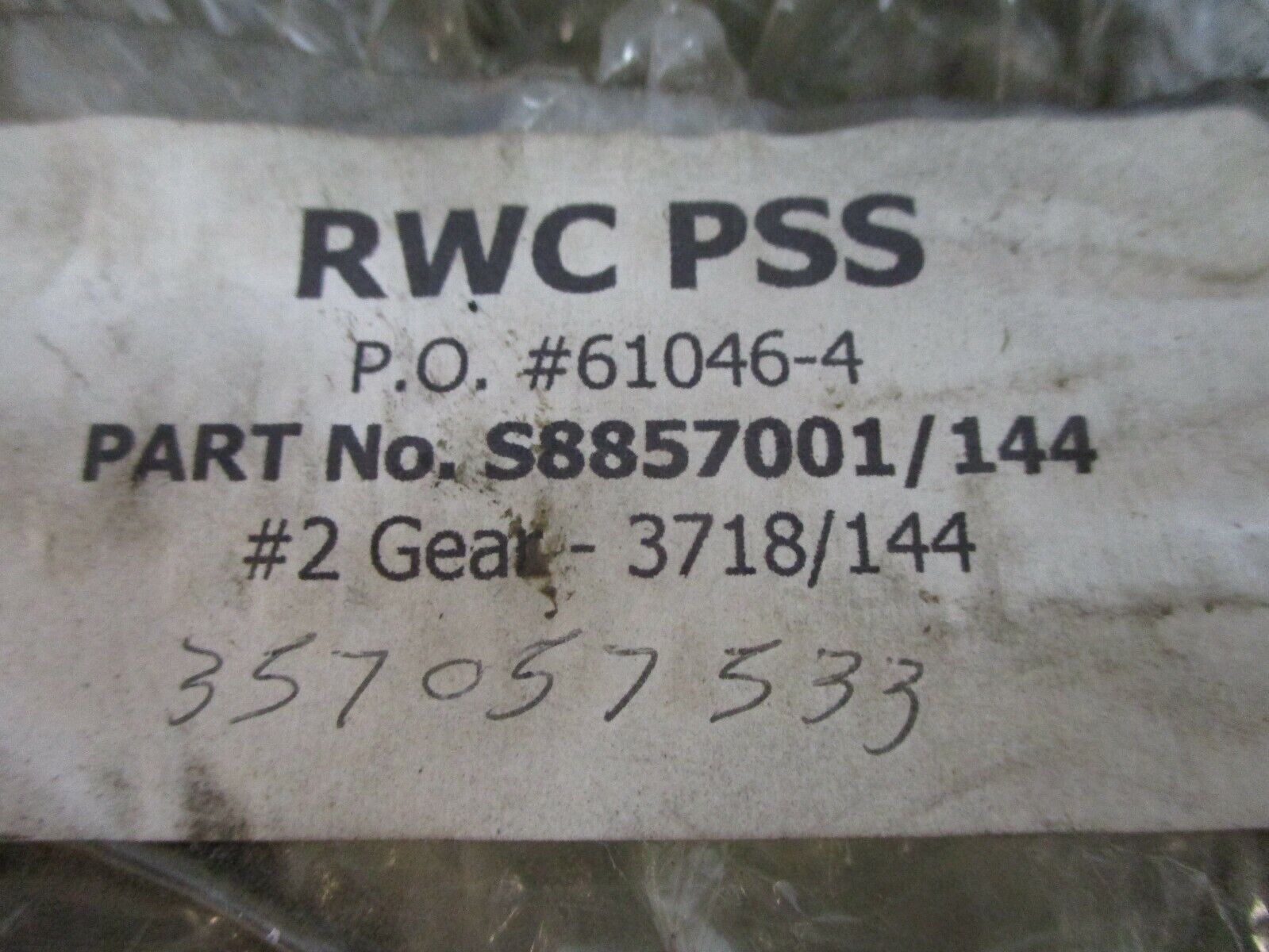 RWC 3718/144 #2 Gear 38857001/144 *No Box* New Surplus