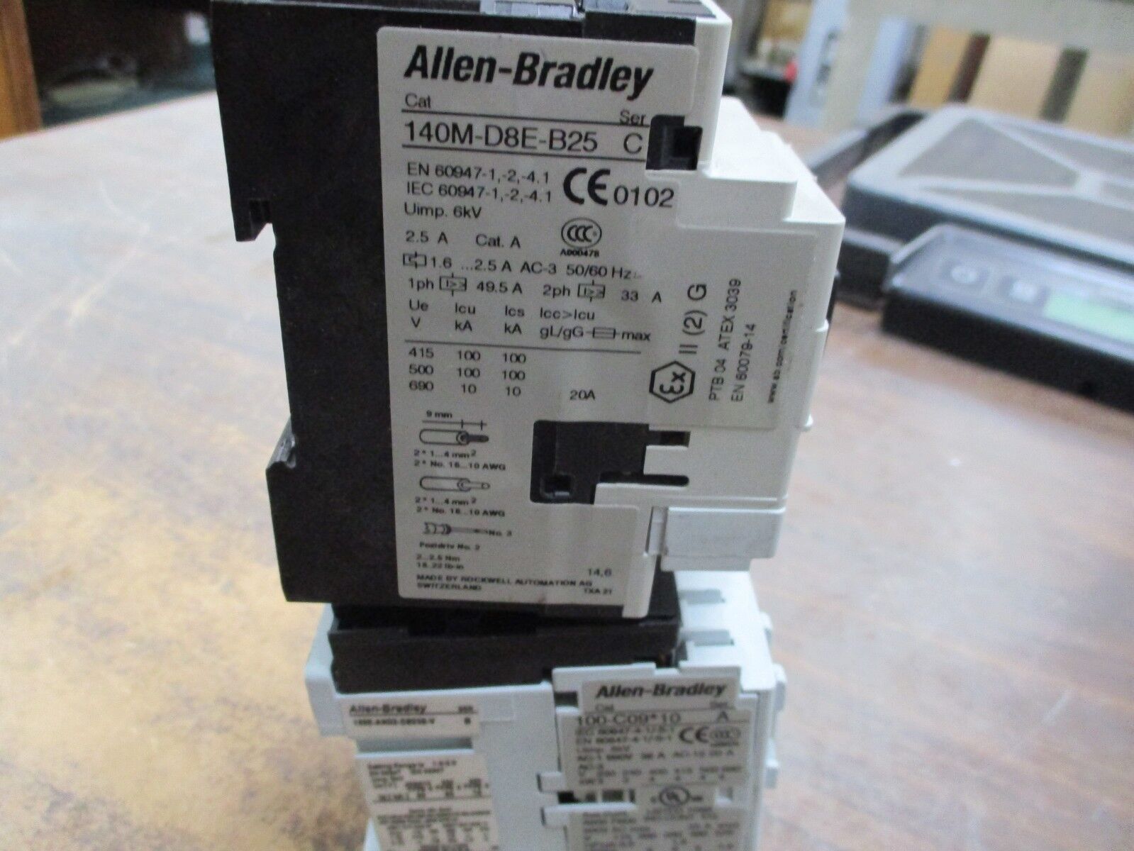 Allen-Bradley Starter 190E-AND2-DB25S-V 120V Coil 25A 600V Trip: 1.6-2.5A Used