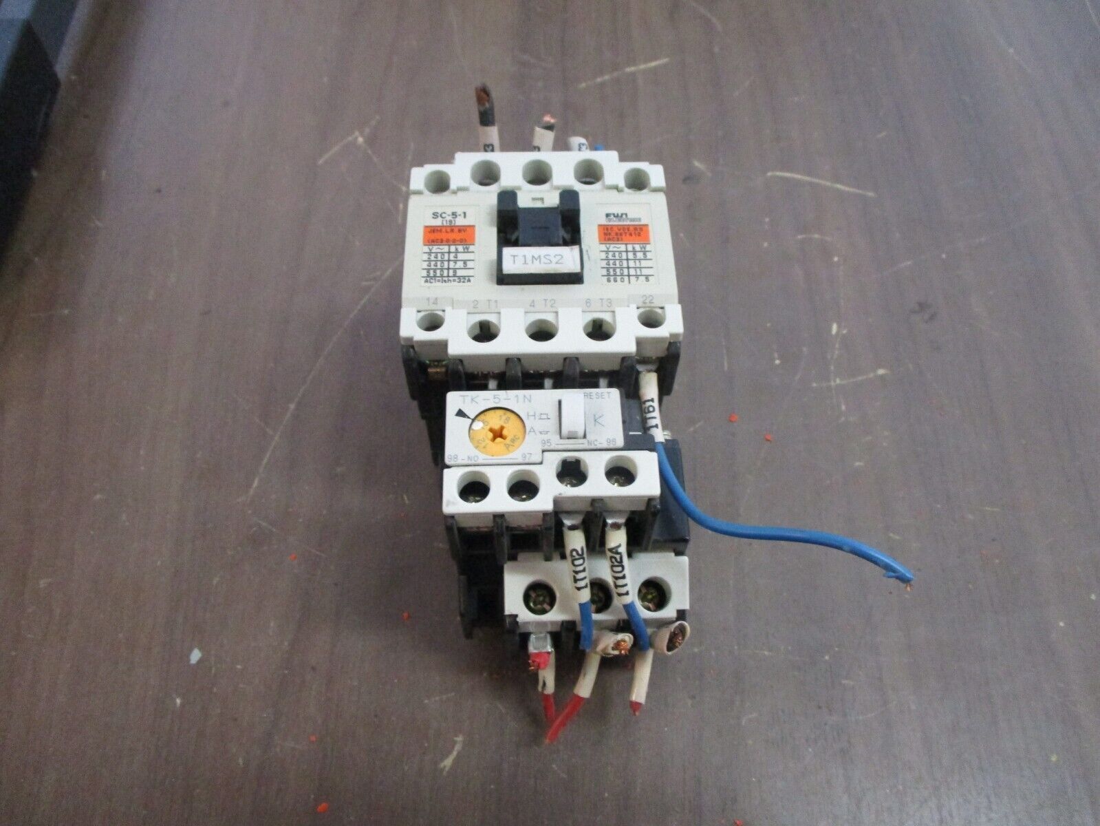 Fuji Electric Starter SC-5-1 / TK-5-1N 100-110V Coil Trip: 12-18A Used