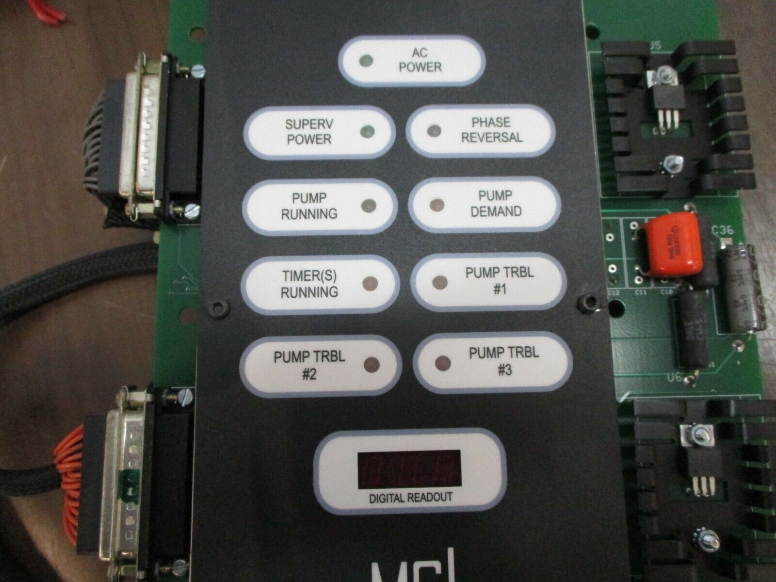 MCS Front Panel Assembly 647165 w/ 647222 Board Used
