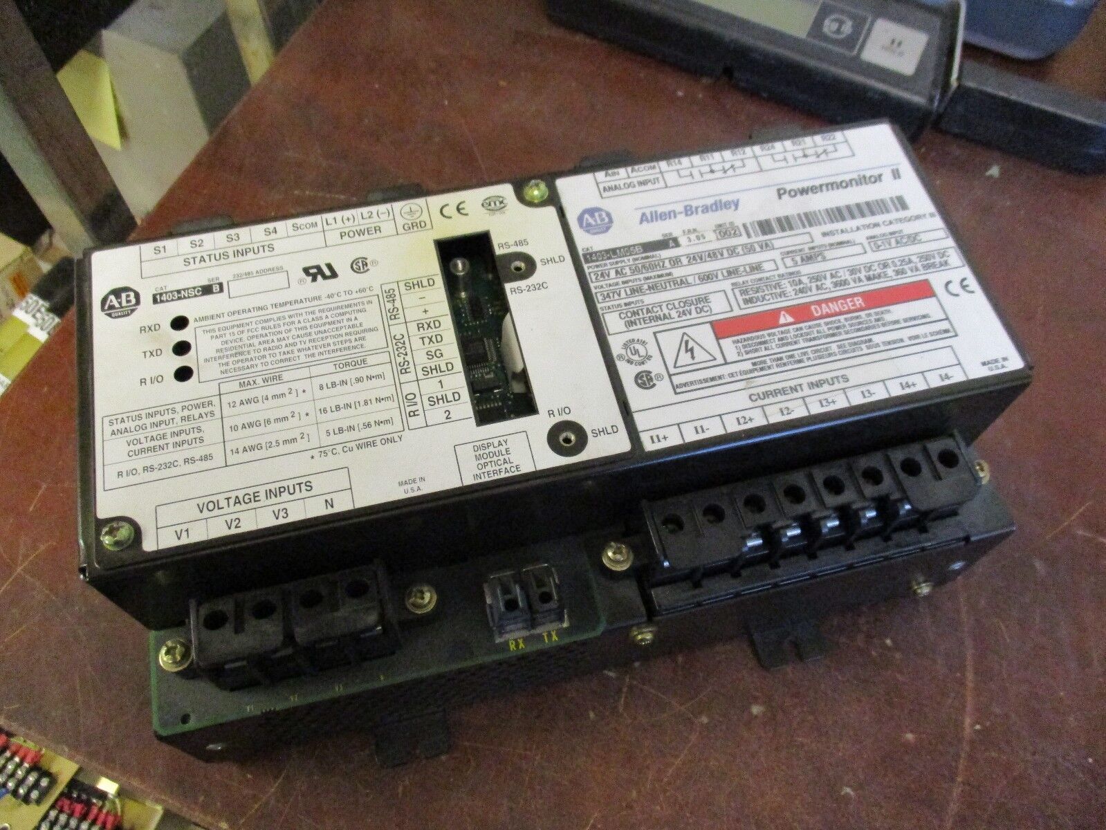 Allen-Bradley Powermonitor II 1403-LM05B Ser. A FRN 3.05 24VAC 50/60Hz 24/48VDC