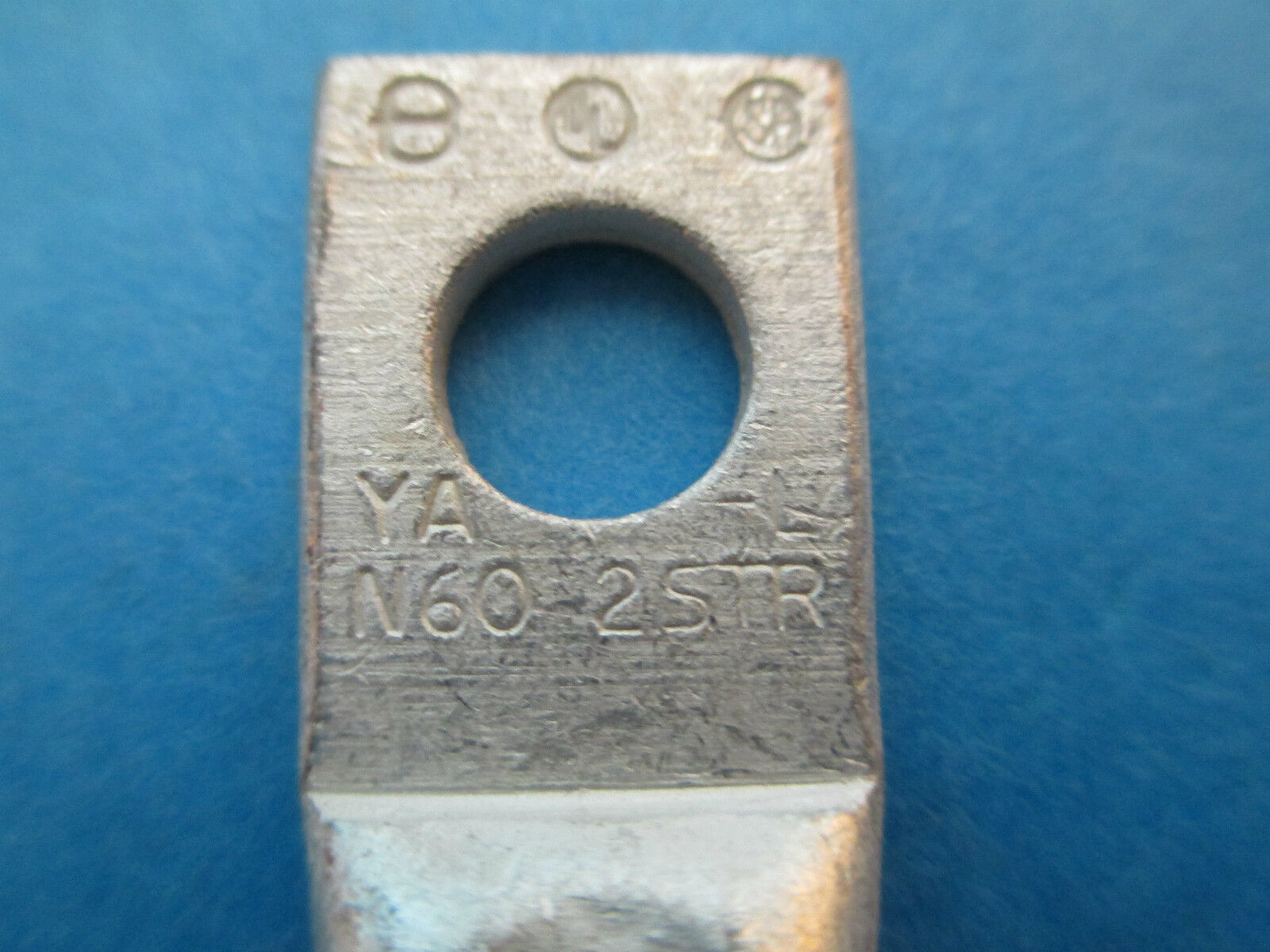 Burndy Crimp Lug YA N60 2 STR L Brown 10 or 97 5/16" Stud Hole New Surplus