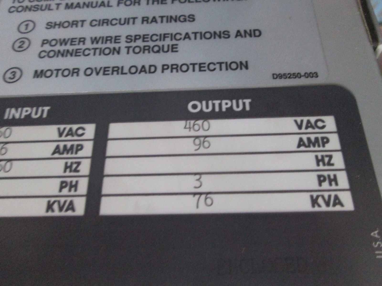 VeeArc Micro7000 AC Drive 77MCR421 75HP *No Cover* Used